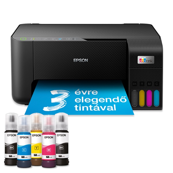 EPSON Tintasugaras nyomtató - EcoTank L3270 (A4, MFP, színes, 5760x1440 DPI, 33 lap/perc, USB/Wifi) (C11CJ67434)