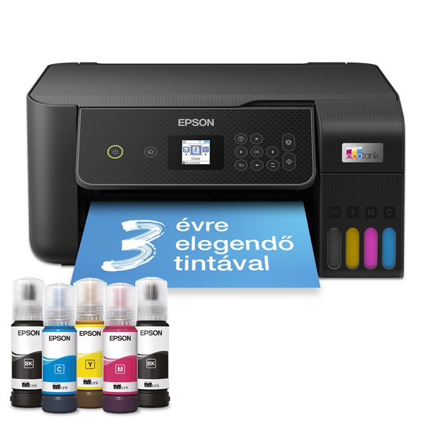 EPSON Tintasugaras nyomtató - EcoTank L3280 (A4, MFP, színes, 5760x1440 DPI, 33 lap/perc, USB/Wifi) (C11CJ66426)