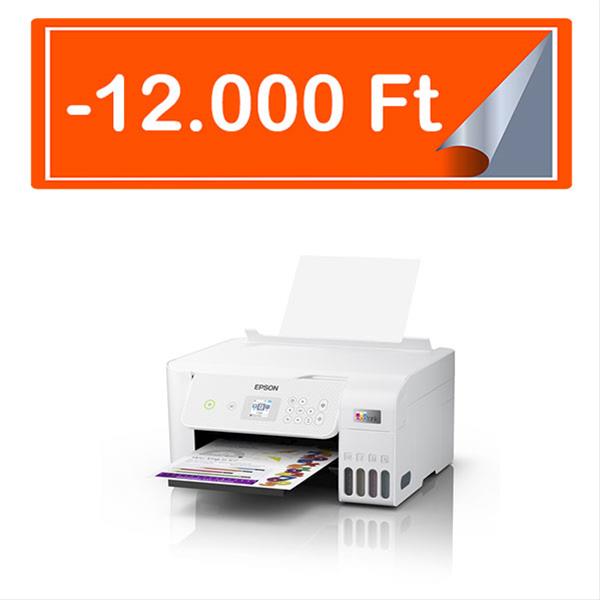 EPSON Tintasugaras nyomtató - EcoTank L3266 (A4, MFP, színes, 5760x1440 DPI, 33 lap/perc, USB/Wifi) (C11CJ66412)
