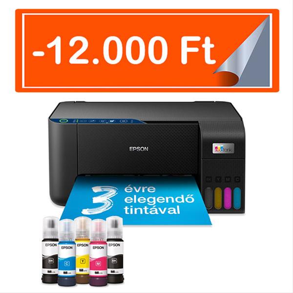 EPSON Tintasugaras nyomtató - EcoTank L3271 (A4, MFP, színes, 5760x1440 DPI, 33 lap/perc, USB/Wifi) (C11CJ67435)