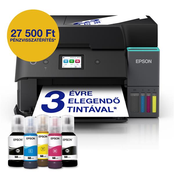 EPSON Tintasugaras nyomtató - EcoTank L6390 (A4, MFP, színes,4800x1200 DPI,35 lap/perc, Full duplex, ADF, USB/LAN/Wifi) (C11CL40405)
