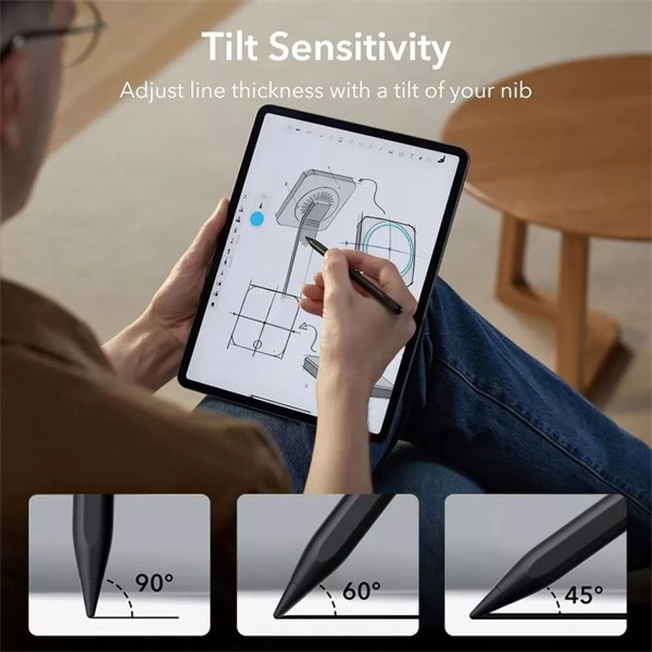 ESR Geo Digital+ Stylus Pen aktív toll rajzoláshoz, jegyzethez, Apple iPad-hez - fekete (ES164945)