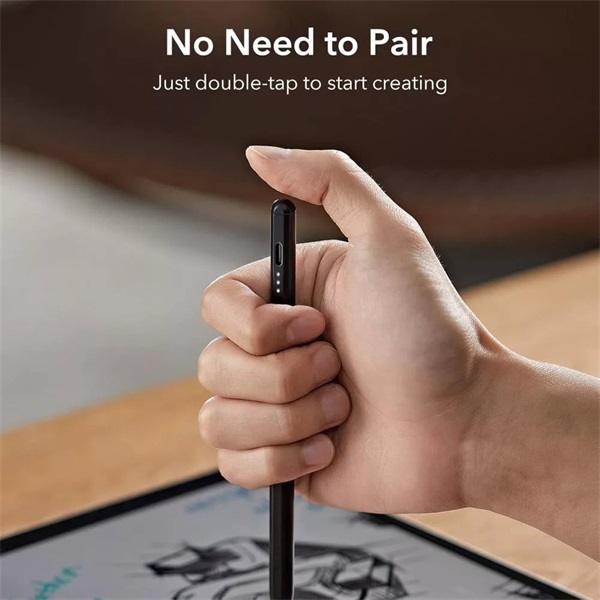 ESR Geo Digital+ Stylus Pen aktív toll rajzoláshoz, jegyzethez, Apple iPad-hez - fekete (ES164945)