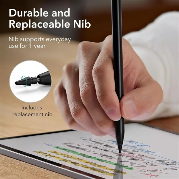 ESR Geo Digital+ Stylus Pen aktív toll rajzoláshoz, jegyzethez, Apple iPad-hez - fekete (ES164945)