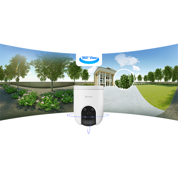EZVIZ H8c 3K, 5 MP kültéri kamera, 360° lefedettség, színes éjszakai látás, automatikus zoom követés, alakérzékelés (303103081)