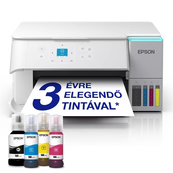 Epson EcoTank L4366 A4, színes multifunkciós nyomtató DUPLEX, AirPrint USB/WiFi 8500/6500 oldal tintával