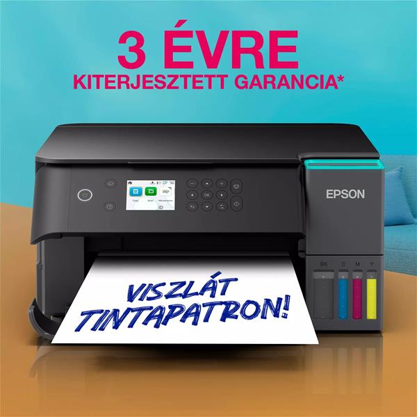 Epson EcoTank L6360 A4, Színes multifunkciós nyomtató DUPLEX, WIFI/LAN/USB, 15100/5500 oldal tintával