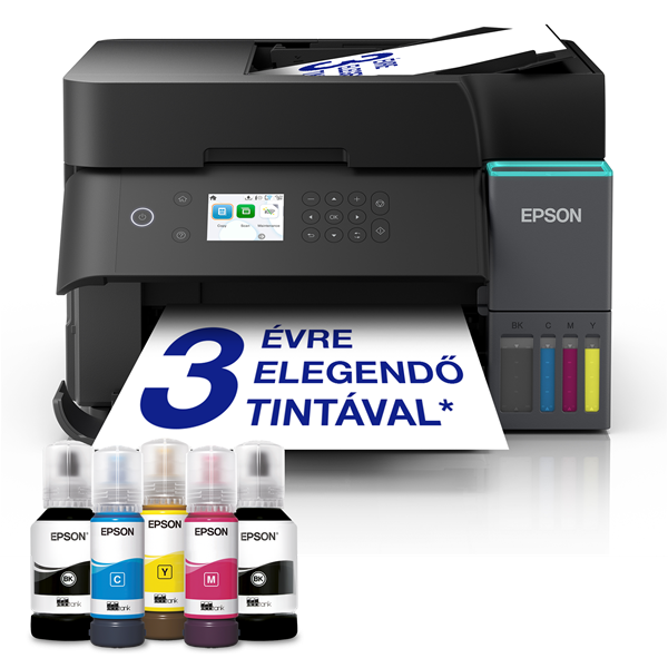 Epson EcoTank L6370 A4, Színes multifunkciós nyomtató DUPLEX, ADF, WIFI/LAN/USB, 15100/5500 oldal tintával