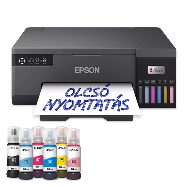 Epson EcoTank L8050 A4 színes fotónyomtató WiFi/USB 1500 fotóra elegendő tintával