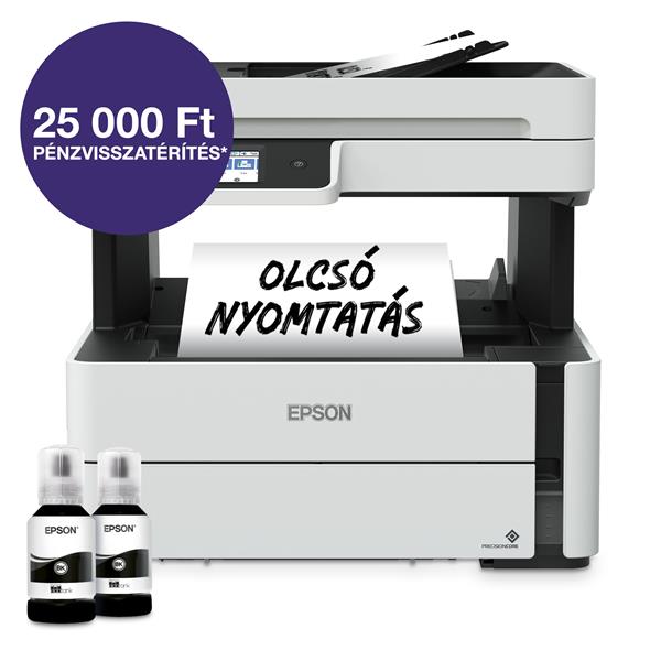Epson EcoTank M3180 A4 Mono multifunkciós nyomtató ADF, USB/LAN/Wifi 11000 oldal tintával