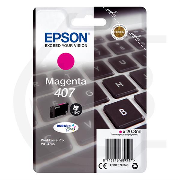 Epson No.407 (T07U3) Magenta patron 20.3ml (eredeti) C13T07U340 Workforce Pro WF-4745DTWF széria