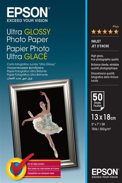 Epson ultra fényes fotópapír 13x18 50lap 300g C13S041944