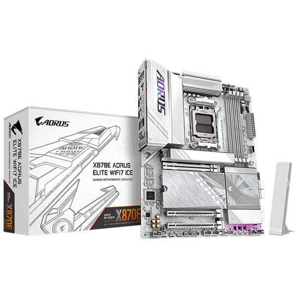 GIGABYTE Alaplap AM5 X870E AORUS ELITE WIFI7 ICE AMD X870, ATX (X870E AORUS ELITE WIFI7 ICE)