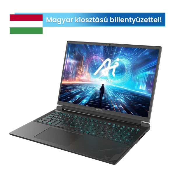 GIGABYTE G6X 9MG 16" WUXGA (165Hz), Intel Core i7-13650HX (14C/4.9Ghz), 16GB, 1TB SSD, RTX 4050, Magyar billentyű (G6X 9MG-42HU854SD)