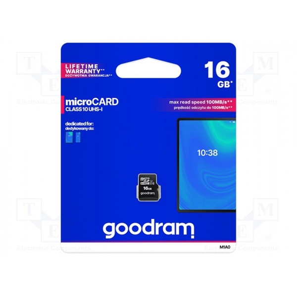 GOODRAM Memóriakártya SDHC 16GB CL10 UHS-I adapter nélkül (M1A0-0160R12)