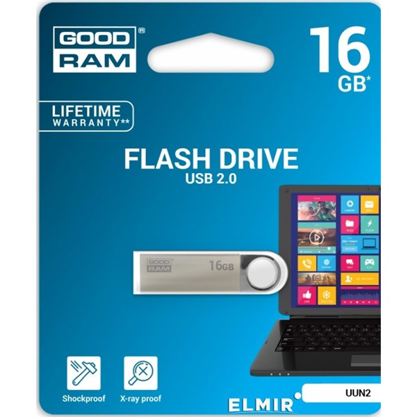 GOODRAM Pendrive 16GB, UUN2 USB 2.0, Szürke (UUN2-0160S0R11)