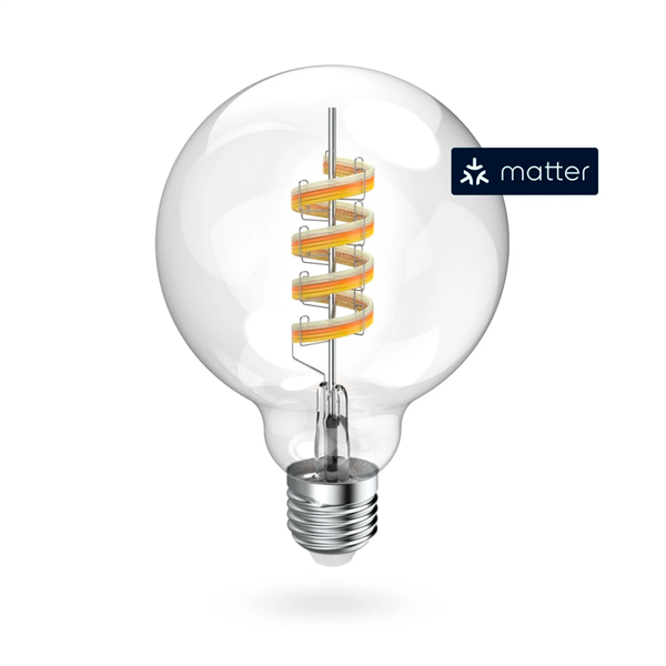HAMA 176644, OKOS WIFI LED IZZÓ, MATTER, E27, GLOBE, RGBW FILAMENT, 4,9W (00176644)