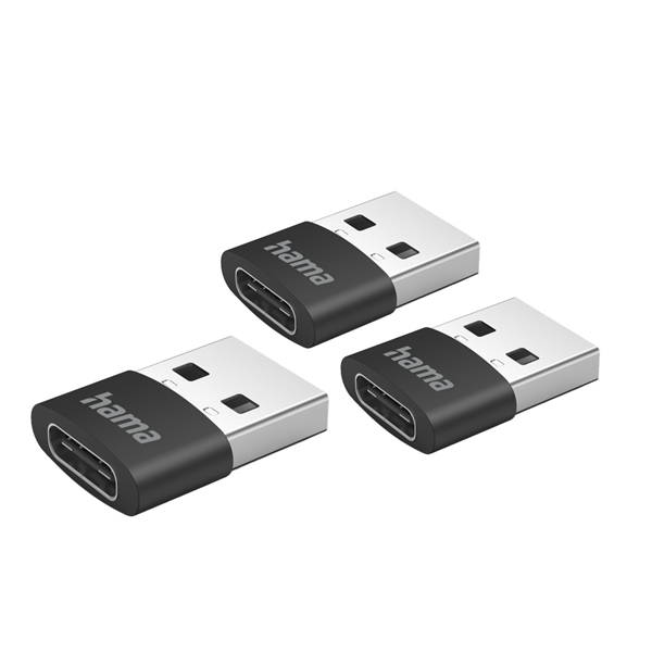 HAMA 201532, FIC E3 ADAPTER USB A DUGÓ/USB TYPE-C ALJZAT, 3DB (00201532)
