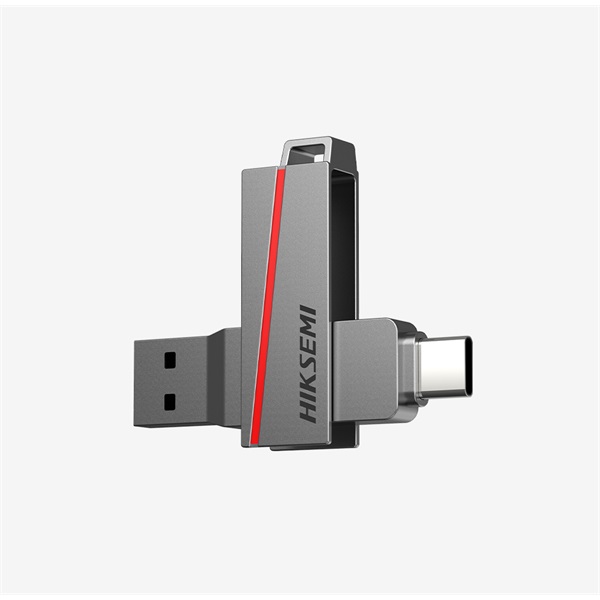 HIKSEMI Pendrive 16GB E307C U3 "Dual Slim" USB 3.2/Type-C, Szürke (HIKVISION) (HS-USB-E307C 16G U3)