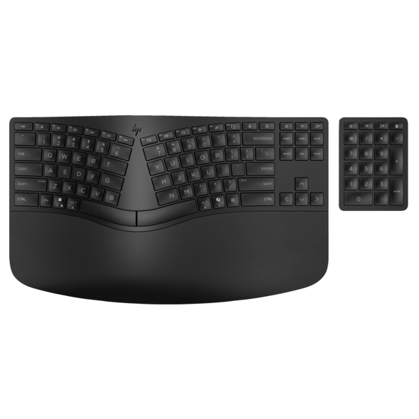 HP vezeték nélküli ergonomikus billentyűzet 965 - fekete (7E756AA#AKC)