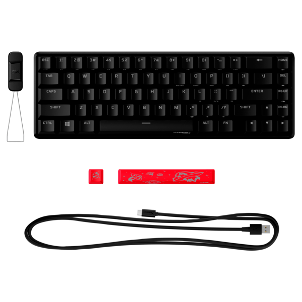 HP HYPERX vezetékes mechanikus gaming billentyűzet Alloy Origins 65 RGB piros switch - amerikai lokalizáció (4P5D6AA#ABA)