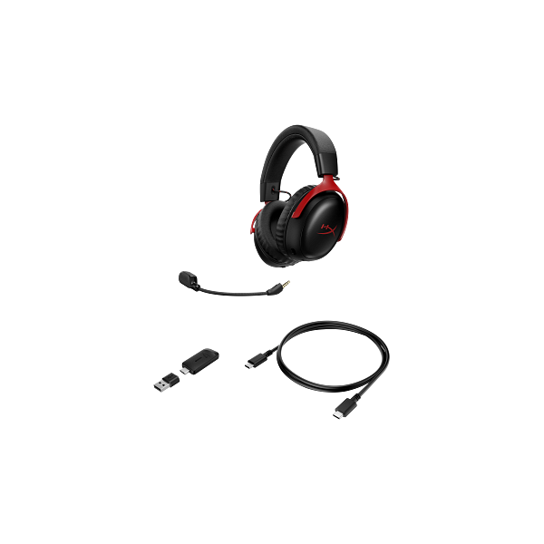 HP HYPERX vezeték nélküli gaming fejhallgató Cloud III S - fekete/piros (A59Z0AA)