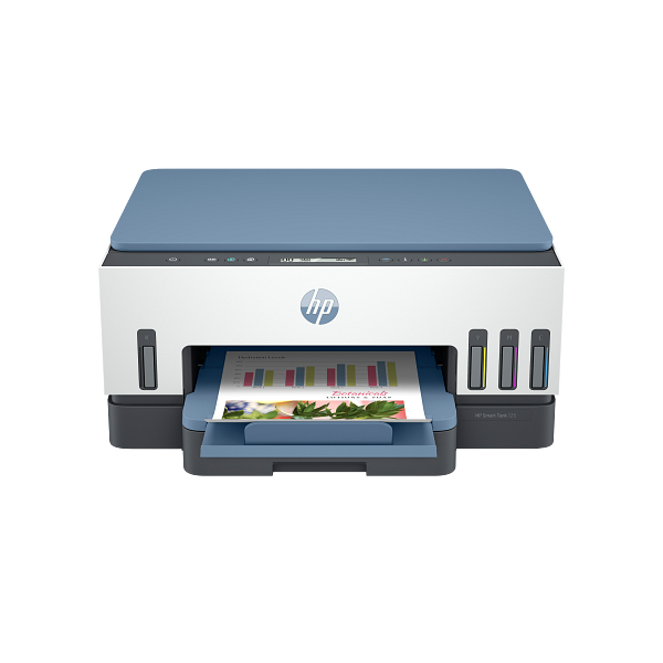 HP Tintasugaras MFP NY/M/S  Smart Tank 725 tintatartályos multifunkciós nyomtató, USB/Wlan A4 15l/perc(ISO), Duplex, kék (28B51A#670)