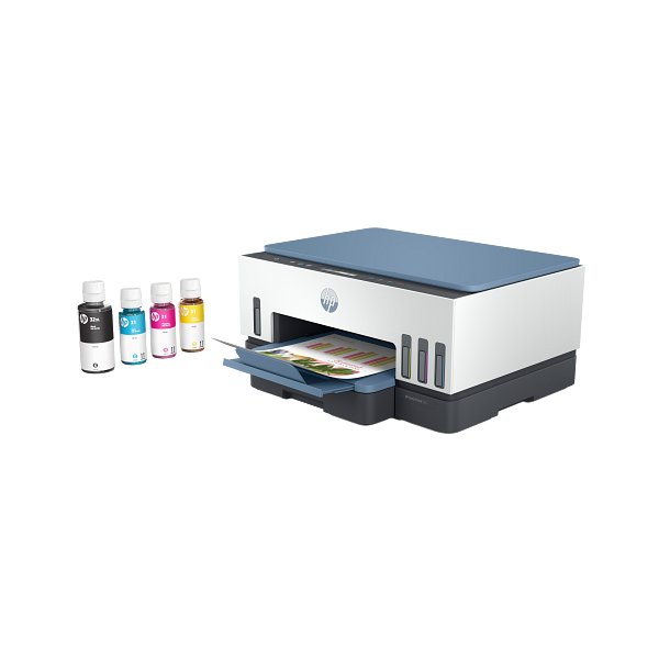 HP Tintasugaras MFP NY/M/S  Smart Tank 725 tintatartályos multifunkciós nyomtató, USB/Wlan A4 15l/perc(ISO), Duplex, kék (28B51A#670)