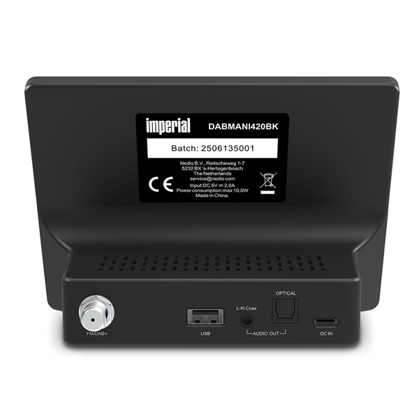 Imperial DABMANI420BK kompakt hibrid rádió (internet, DAB+, FM Hi-Fi tuner) Bluetooth®-szal (DABMANI420BK)
