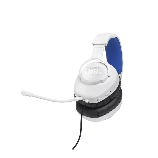 JBL Quantum 100P Console (Vezetékes, gaming fejhallgató levehető mikrofonnal), Fehér/Kék (JBLQ100PWHTBLU)
