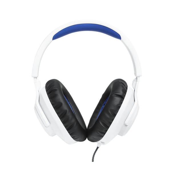JBL Quantum 100P Console (Vezetékes, gaming fejhallgató levehető mikrofonnal), Fehér/Kék (JBLQ100PWHTBLU)