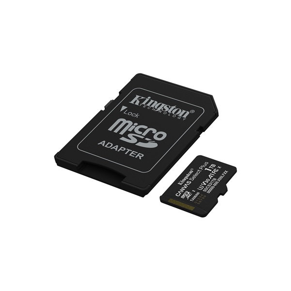 KINGSTON Memóriakártya MicroSDXC 1TB Canvas Select Plus Gen3 150R A1 + Adaprer (SDCS3/1TB)