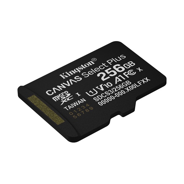 KINGSTON Memóriakártya MicroSDXC 256GB Canvas Select Plus Gen3 150R A1 Adaprer nélkül (SDCS3/256GBSP)