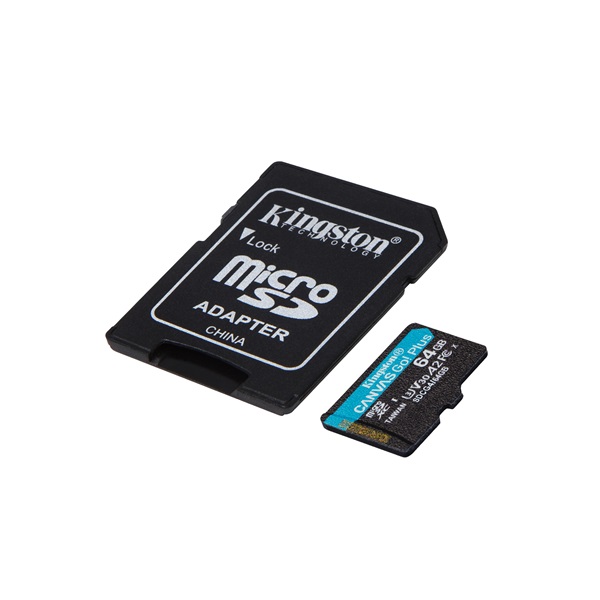KINGSTON Memóriakártya MicroSDXC 64GB Canvas Go Plus Gen4 200R A2 U3 V30 + Adapter (SDCG4/64GB)