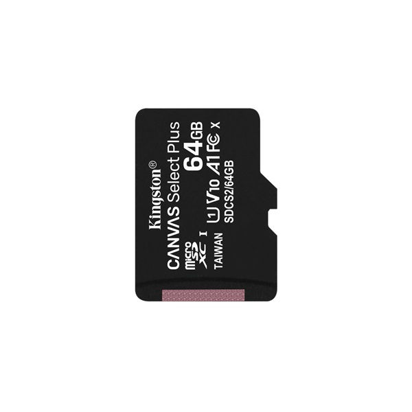 KINGSTON Memóriakártya MicroSDXC 64GB Canvas Select Plus 100R A1 C10 Adapter nélkül (SDCS2/64GBSP)