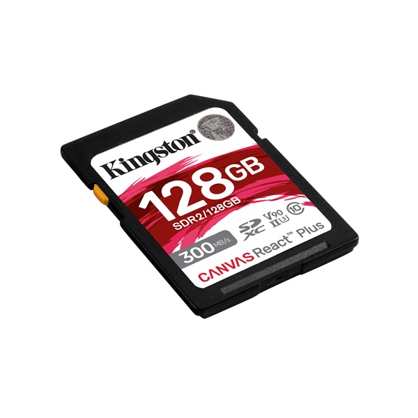 KINGSTON Memóriakártya SDXC 128GB Canvas React Plus UHS-II 300R/260W U3 V90 (SDR2/128GB)