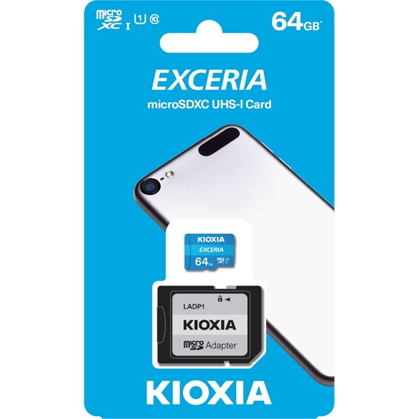 KIOXIA Memóriakártya SDXC 64GB CL10 UHS-I + adapter (TOSHIBA) (LMEX1L064GG2)