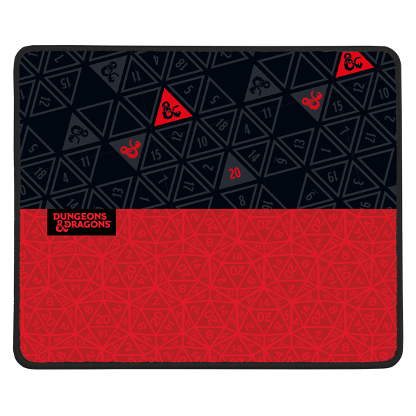 KONIX - DUNGEONS & DRAGONS Gaming Egérpad 49x49x270mm, Fekete-Piros (KX-DND-MP-ROLL-PC)