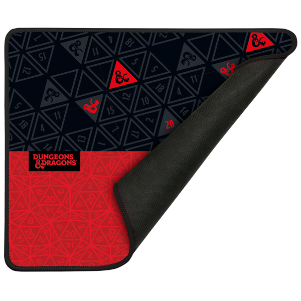 KONIX - DUNGEONS & DRAGONS Gaming Egérpad 49x49x270mm, Fekete-Piros (KX-DND-MP-ROLL-PC)