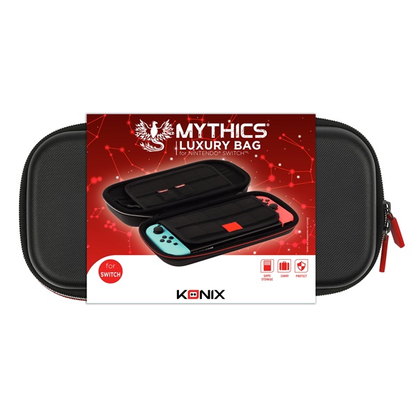 KONIX - MYTHICS Nintendo Switch/Lite/OLED Luxus Táska, Fekete (KX-NS-LB-BK)