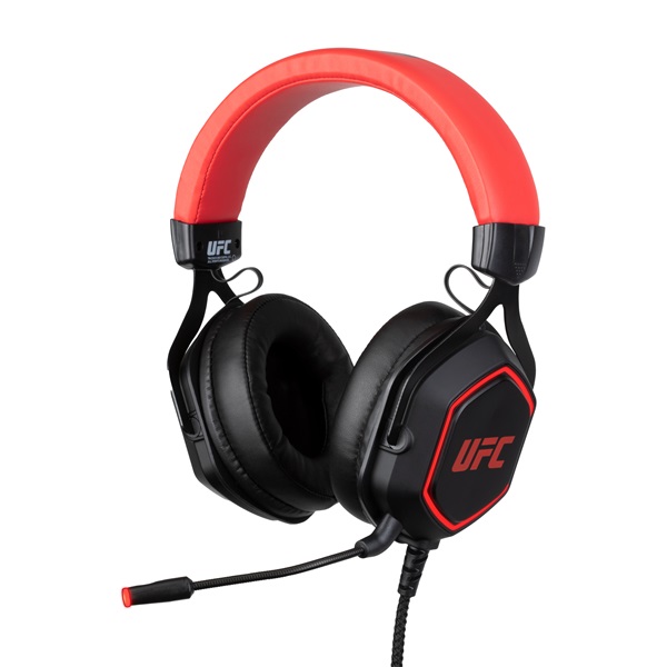 KONIX - UFC 7.1 Fejhallgató Vezetékes Gaming Stereo Mikrofon, Fekete-Piros (KX-UFC-PGHR-PC)