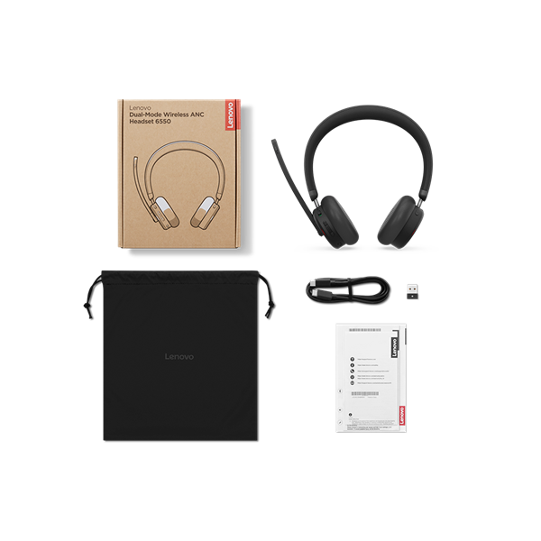 LENOVO Dual-Mode Wireless ANC Headset 6550 (USB-A, Teams) (4XD1S19777)