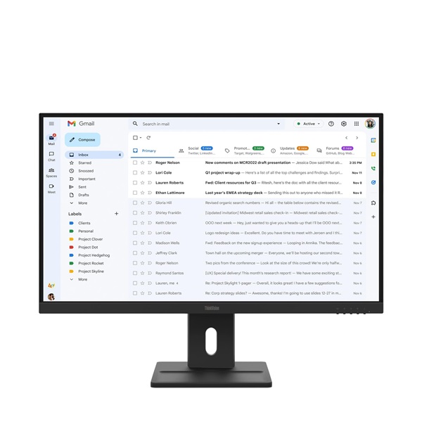 LENOVO Monitor - ThinkVision E27-40; 27" FHD 1920x1080 IPS, 16:9, 4ms, 100Hz, 1500:1, 300cd/m2, HDMI, DP, VGA (64BCMAT4EU)