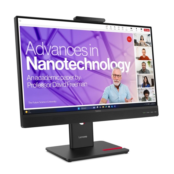 LENOVO Monitor - ThinkVision T24-4v; 23,8" FHD 1920x1080 IPS + Cam, 16:9, 1500:1, 250cd/m2, 4ms, USB A-C, HDMI, DP, VGA (64B6MAT1EU)