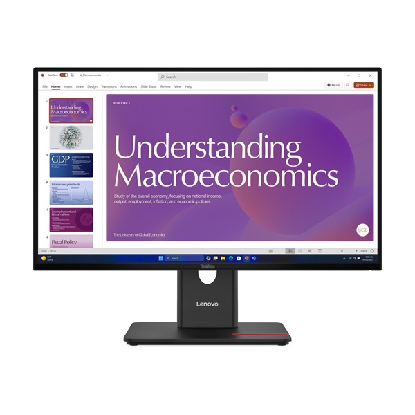 LENOVO Monitor - ThinkVision T24D-40; 23,8" FHD 1920x1080 IPS 120Hz, 16:9, 1500:1, 250cd/m2, 4ms, HDMI, DP,USB AC, RJ45 (64B9GAT1EU)