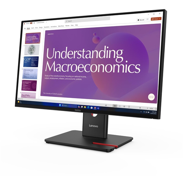 LENOVO Monitor - ThinkVision T24D-40; 23,8" FHD 1920x1080 IPS 120Hz, 16:9, 1500:1, 250cd/m2, 4ms, HDMI, DP,USB AC, RJ45 (64B9GAT1EU)