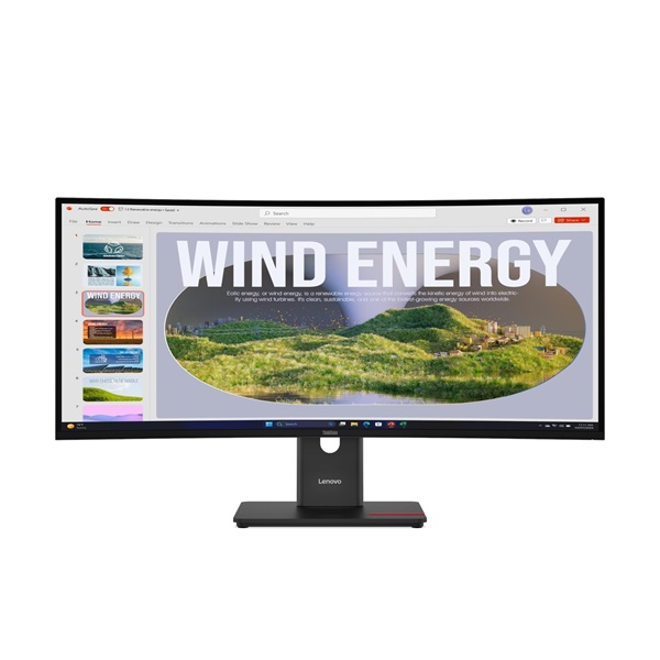 LENOVO Monitor - ThinkVision T34WD-40, 34" WQHD 3440x1440 VA, 21:9, 3000:1, 300cd/m2, 4ms, USB A-C, DP, HDMI, RJ45 (64AEGAT1EU)