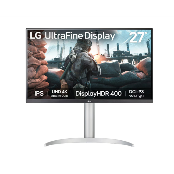 LG IPS monitor 27" 27UP650K, 3840x2160, 16:9, 400cd/m2, 5ms, HDMIx2/DisplayPort, Pivot (27UP650K-W.AEU)