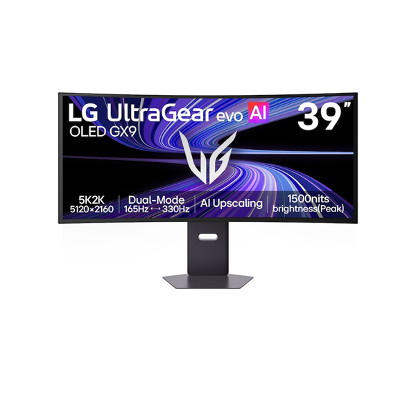LG Ívelt OLED 330Hz Gaming monitor 39" 39GX950B, 5120x2160, 21:9, 335cd/m2, 0,03ms, 2xHDMI/DisplayPort/2xUSB/USB-C (39GX950B-B.AEU)