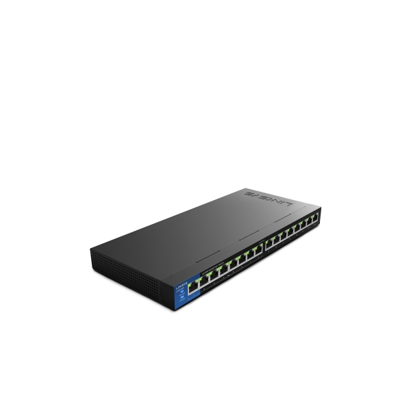 LINKSYS Switch LGS116P, 16x1000Mbps POE+ (16-Port Business Desktop Gigabit PoE+ Switch) (LGS116P-EU)